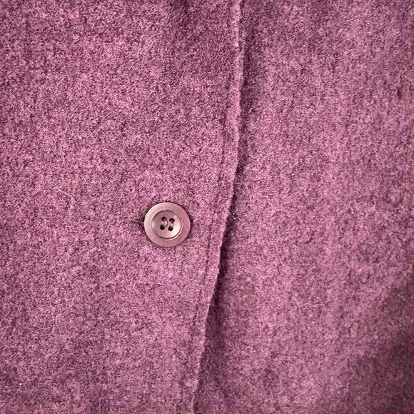 Eileen Fisher Purple Merino Wool Cardigan Sweater Large - Picture 4 of 7